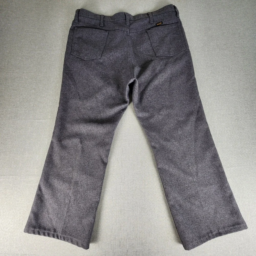 Wrangler 82HG Mens Heather Charcoal Gray Polyester Dress Pants 38x25 Flat Front